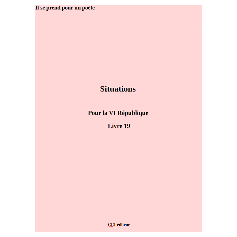 Situations d'aujourd'hui Livre 19 Pour une 6 ième République